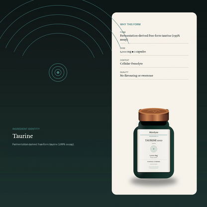 MitoSyne Taurine 1000 — Taurine, 1,000 mg — Ingredient identity / mechanism-safe visual