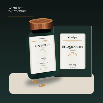 MitoSyne Ubiquinol 100 — Ubiquinol, 100 mg — Secondary three-quarter angle