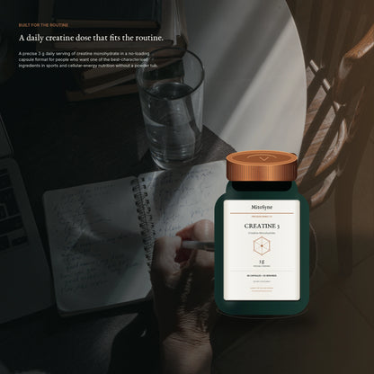 MitoSyne Creatine 3 — Creatine Monohydrate, 3 g — Premium routine context