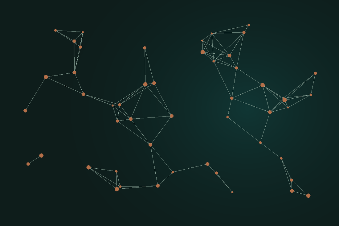 A network of connected points representing attention and information flow.