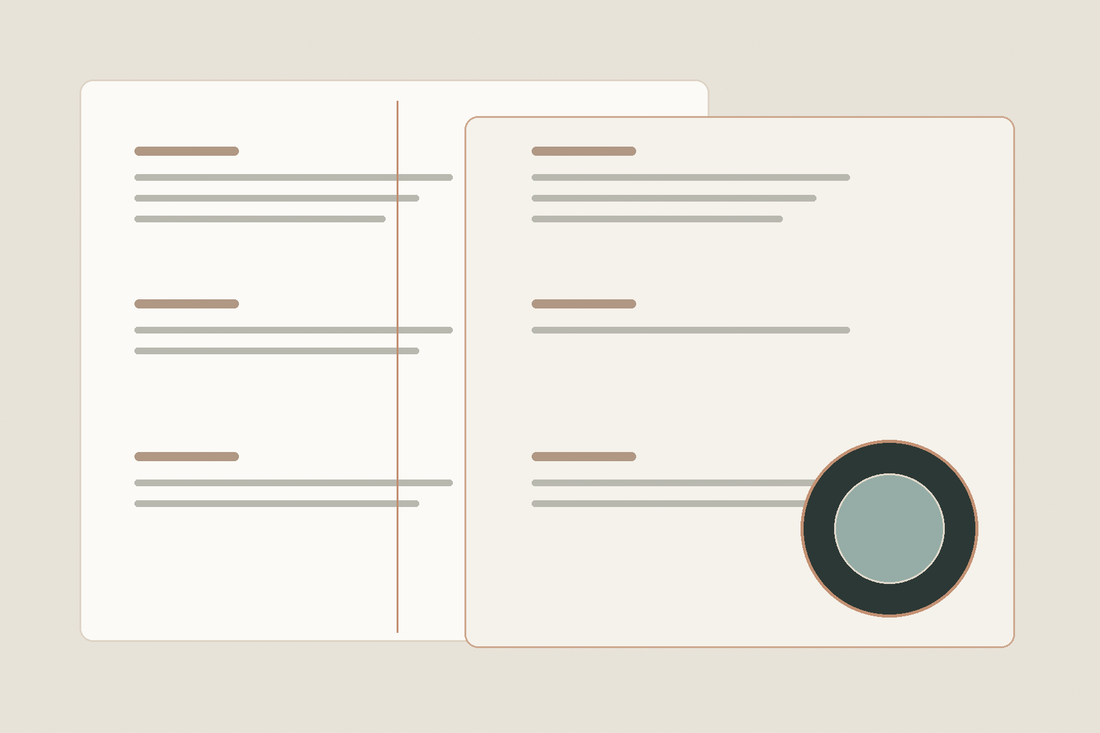 Layered blank records showing sample, method, specification, result, date and scope fields.