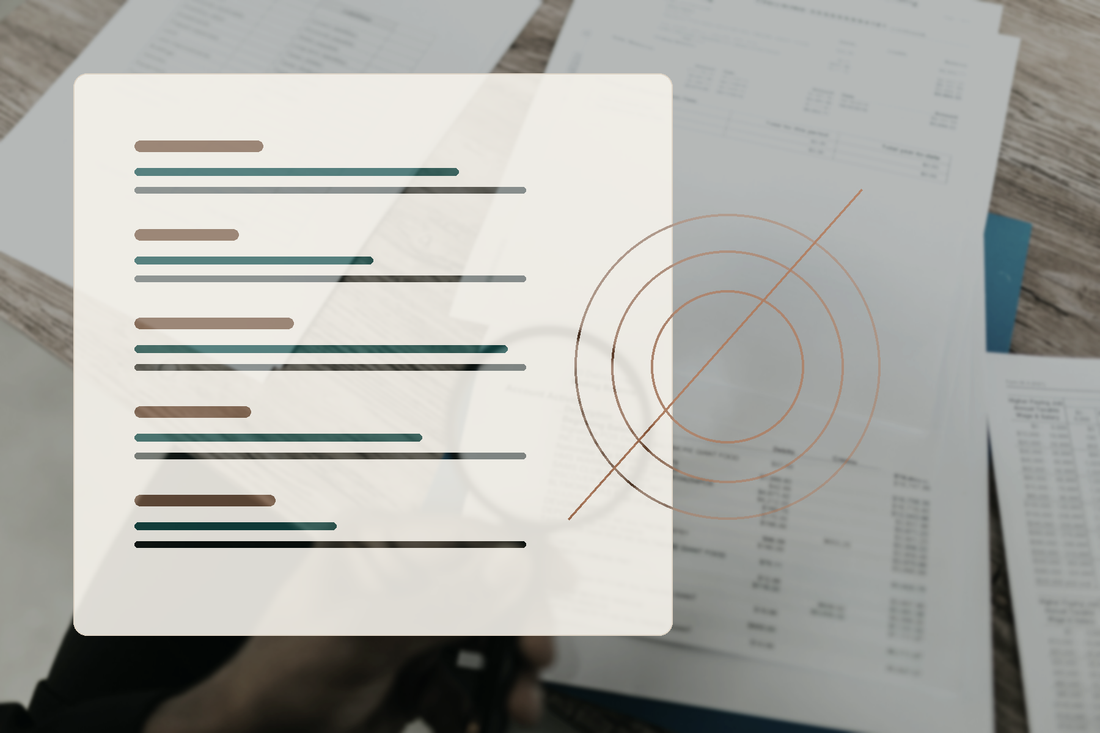 Layered research documents with an abstract evidence record and copper audit path.